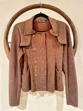 Seven Waves Embroidered Brown Utility Jacket